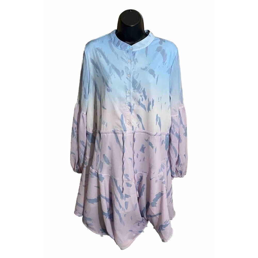 Clarisbelle Women’s Long sleeve 1/2 Button Up Multicolor Dress Size Large
